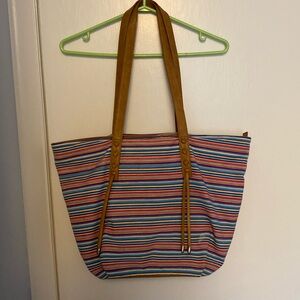 Striped tote bag